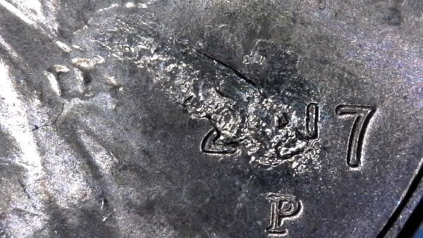 2017-P-Lincoln-Shield-Cent-With-Defective-Planchet/Struck-Through?!